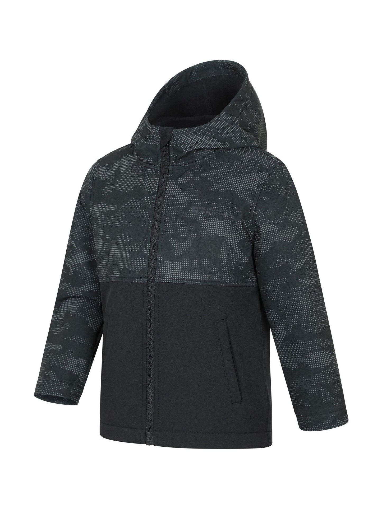 Dsiney Kidz - Mountain Warehouse Grey Exodus Kids Printed Water-Resistant Softshell Jacket image 3
