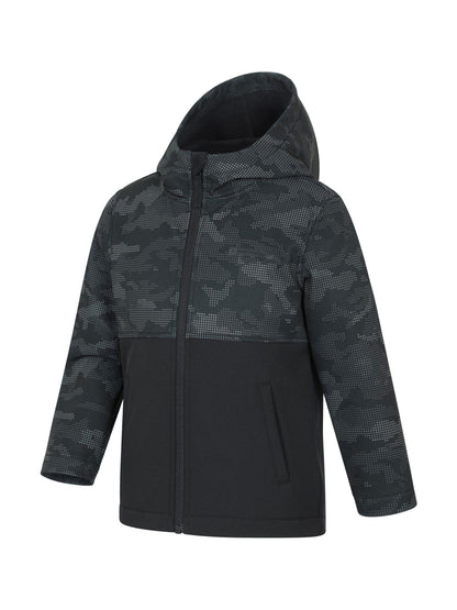 Dsiney Kidz - Mountain Warehouse Grey Exodus Kids Printed Water-Resistant Softshell Jacket image 3