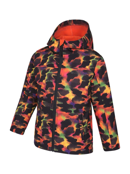 Dsiney Kidz - Mountain Warehouse Red Exodus Kids Printed Water-Resistant Softshell Jacket image 2
