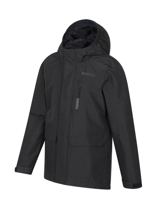 Dsiney Kidz - Mountain Warehouse Black Noah Kids Waterproof Jacket image 2
