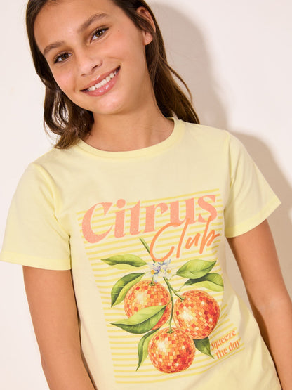 Dsiney Kidz - Lipsy Yellow Citrus Graphic T-Shirt (5-16yrs) image 4