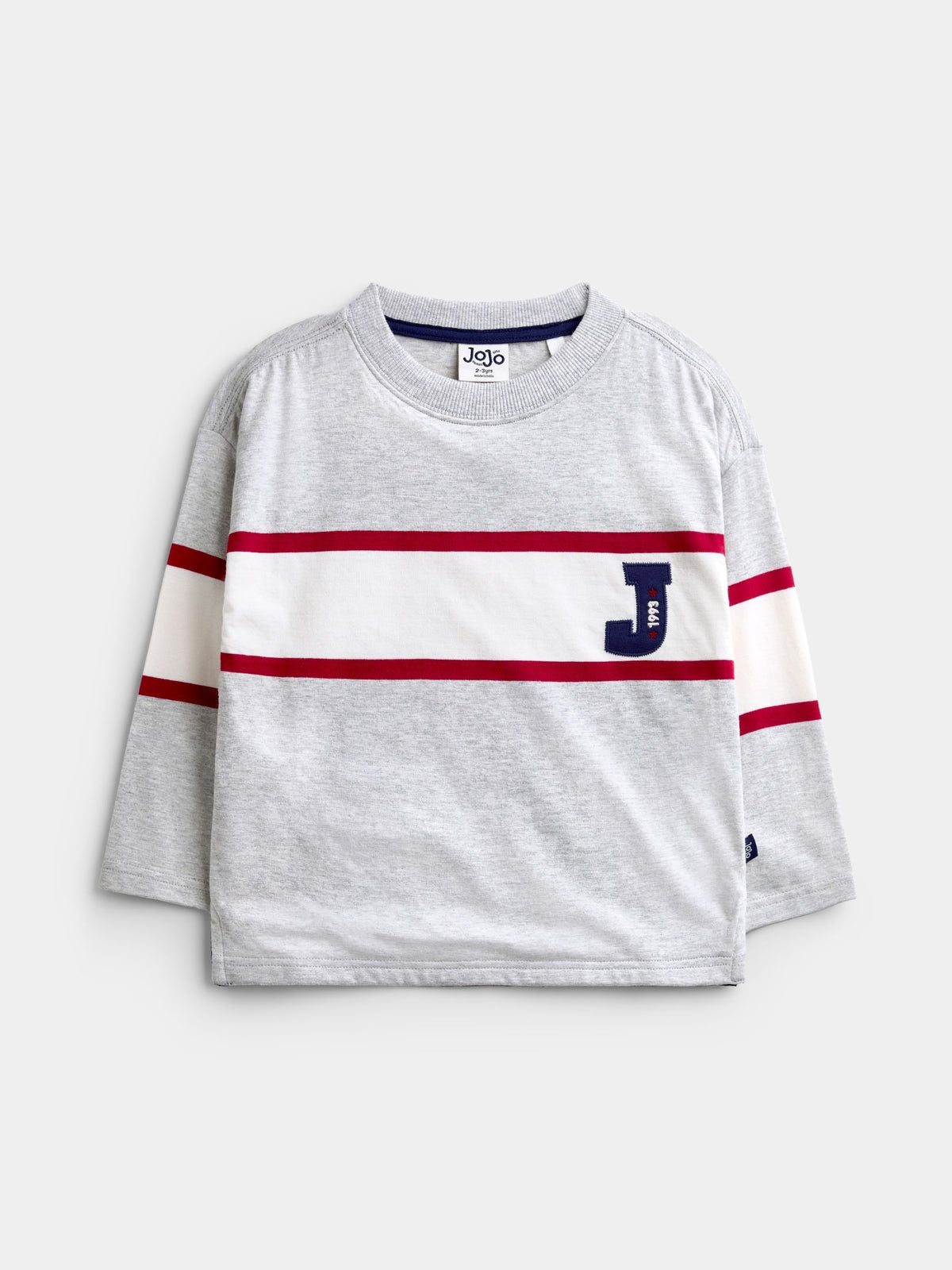JoJo Maman Bébé Grey Marl Varsity Top - image 1