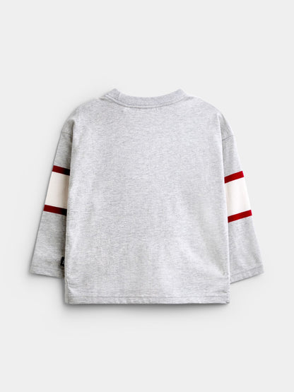 JoJo Maman Bébé Grey Marl Varsity Top - image 2
