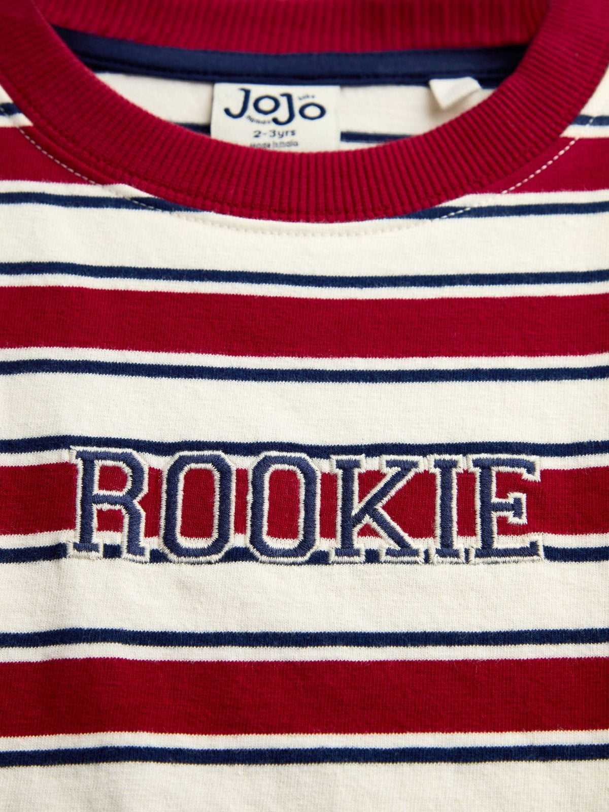JoJo Maman Bébé Red Stripe Slogan Top - image 4