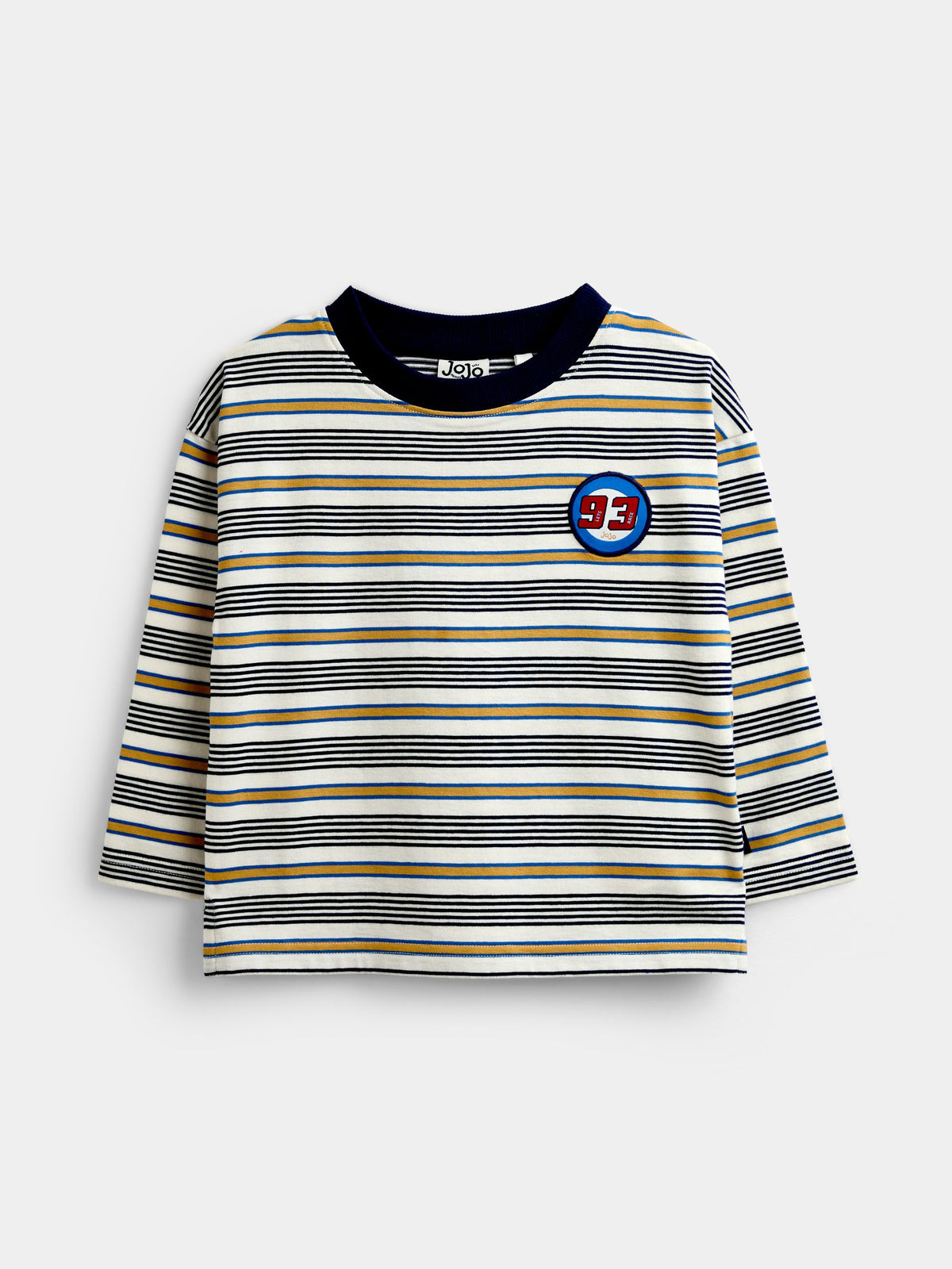 JoJo Maman Bébé Natural Varsity Badge Striped Top - image 1