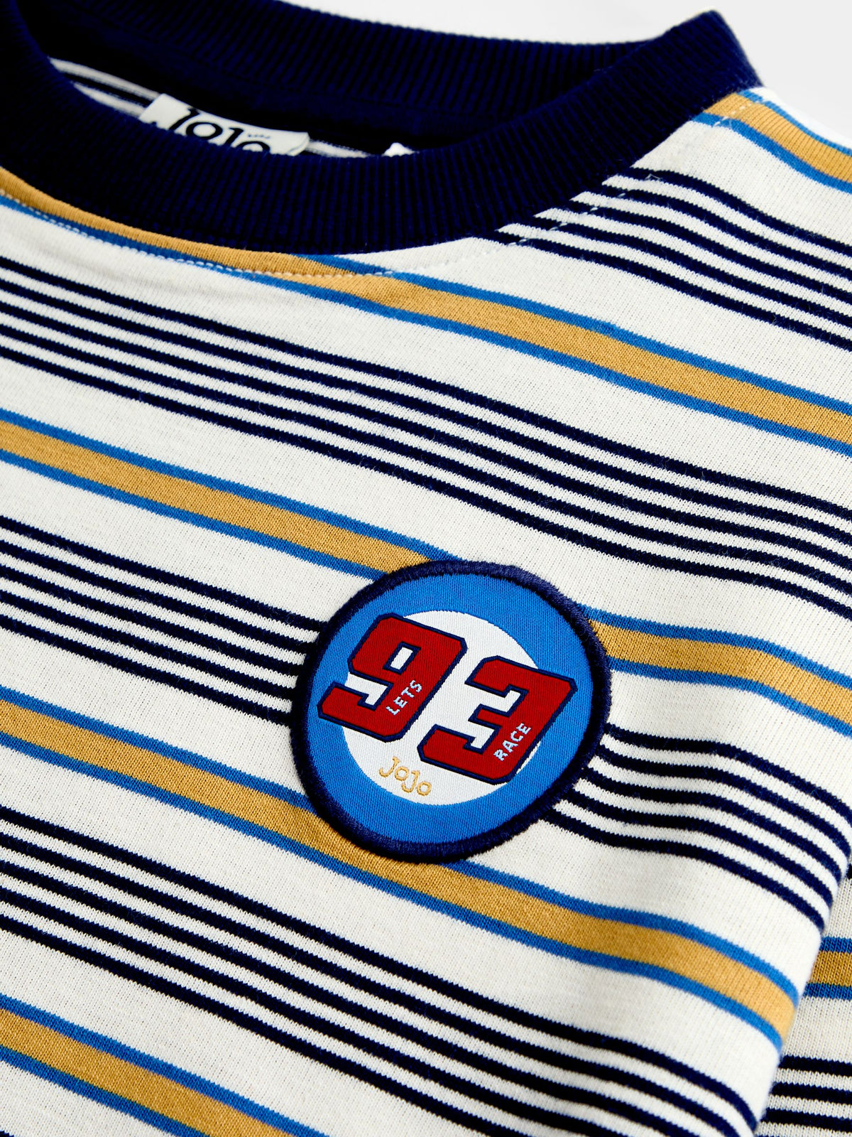 JoJo Maman Bébé Natural Varsity Badge Striped Top - image 3
