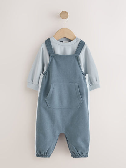 Blue Jersey Dungarees and Bodysuit Baby Set (0mths-2yrs) - image 1