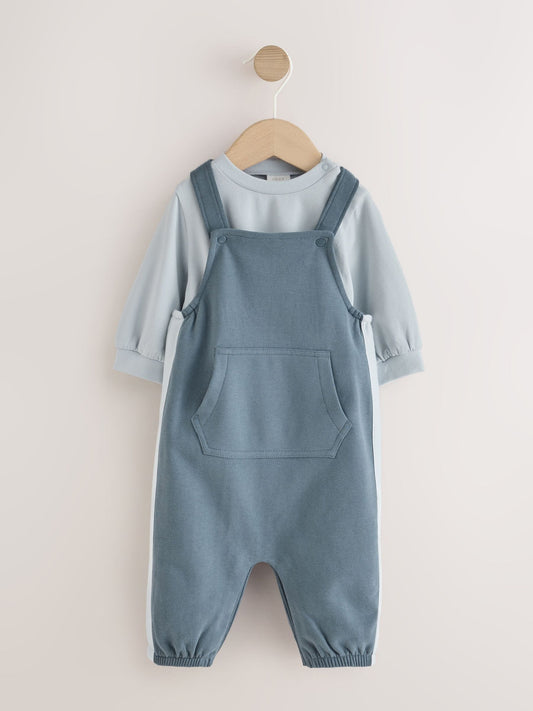 Blue Jersey Dungarees and Bodysuit Baby Set (0mths-2yrs) - image 1