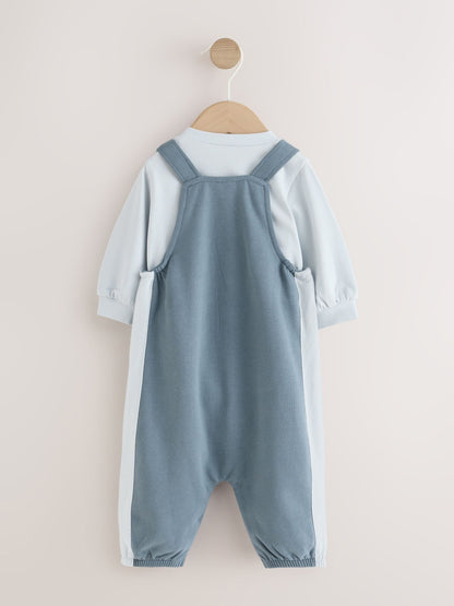 Blue Jersey Dungarees and Bodysuit Baby Set (0mths-2yrs) - image 3