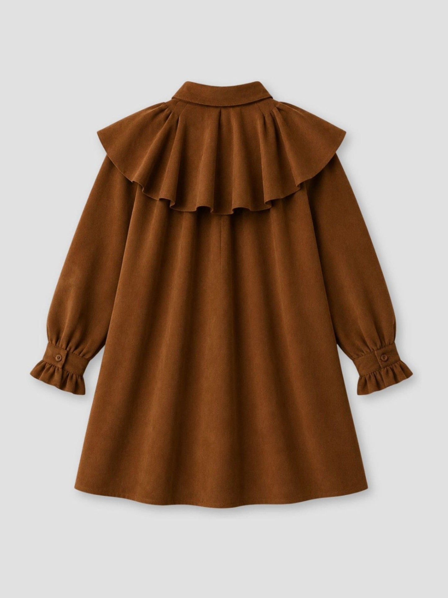 Dsiney Kidz - Angel & Rocket Brown Macie Suedette Cape Collar Shirt Dress image 9