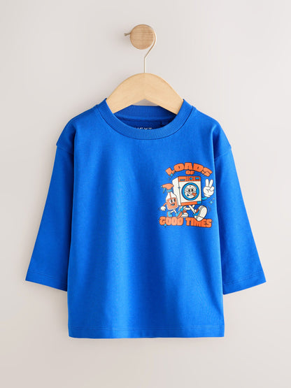 Dsiney Kidz - Blue Long Sleeve Graphic T-Shirt (3mths-7yrs) image 1