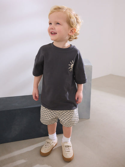 Dsiney Kidz - Charcoal Grey Short Sleeve T-Shirt & Shorts Set (3mths-7yrs) image 2