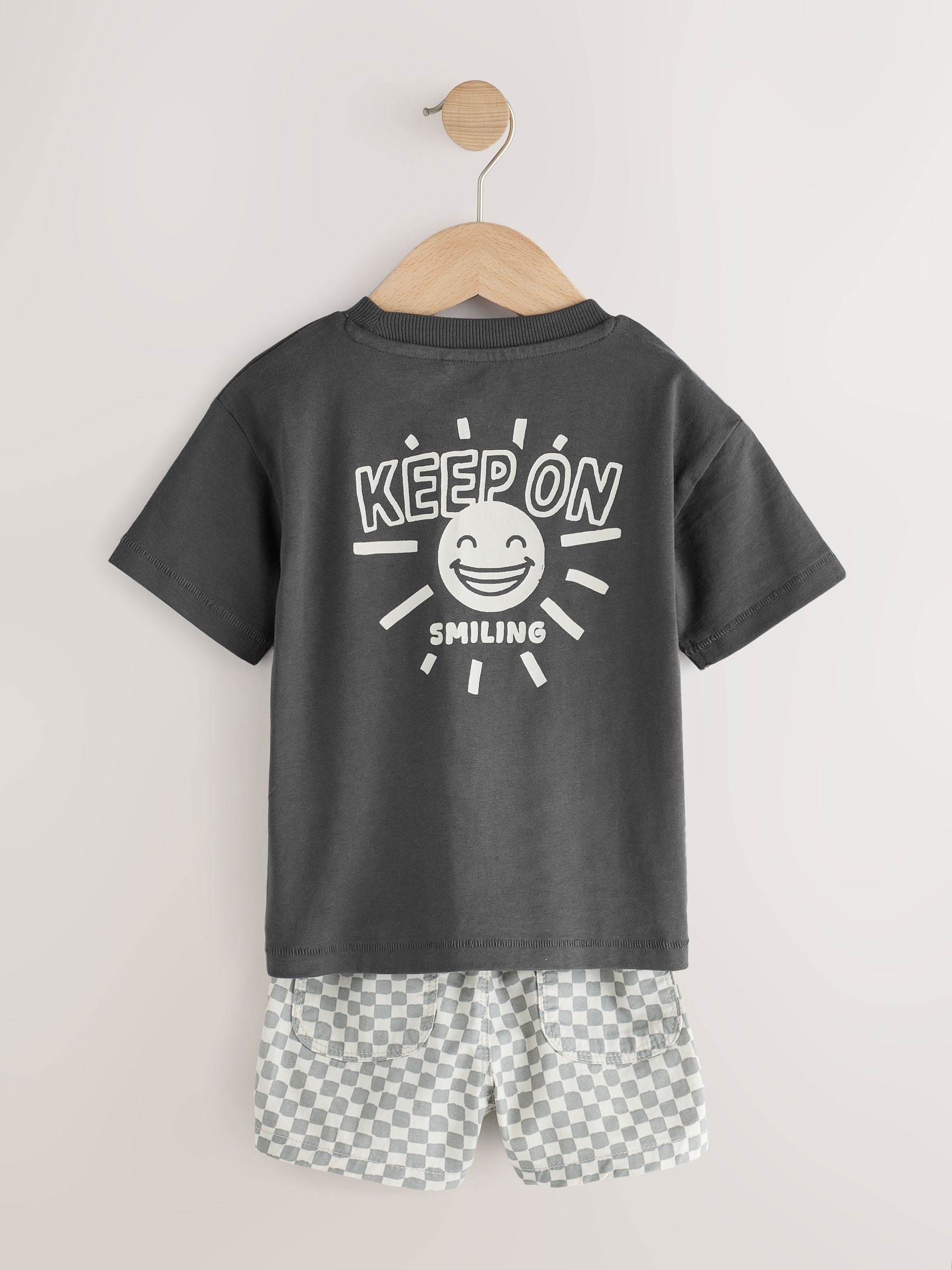 Dsiney Kidz - Charcoal Grey Short Sleeve T-Shirt & Shorts Set (3mths-7yrs) image 7