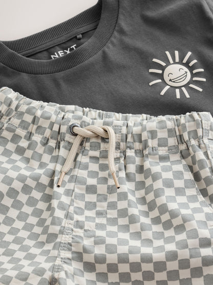 Dsiney Kidz - Charcoal Grey Short Sleeve T-Shirt & Shorts Set (3mths-7yrs) image 8