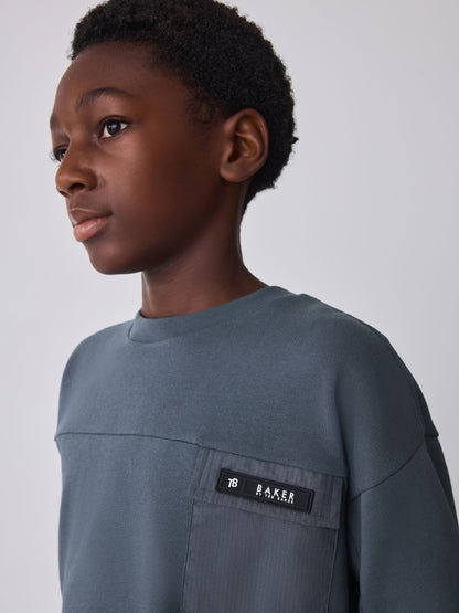 Baker by Ted Baker Slate Grey Oversized Sweatshirt and Joggers Set - image 3