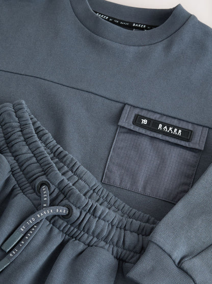 Baker by Ted Baker Slate Grey Oversized Sweatshirt and Joggers Set - image 9