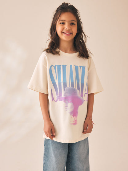 Dsiney Kidz - Ecru Shania Twain Oversized Graphic T-Shirt (3-16yrs) image 2