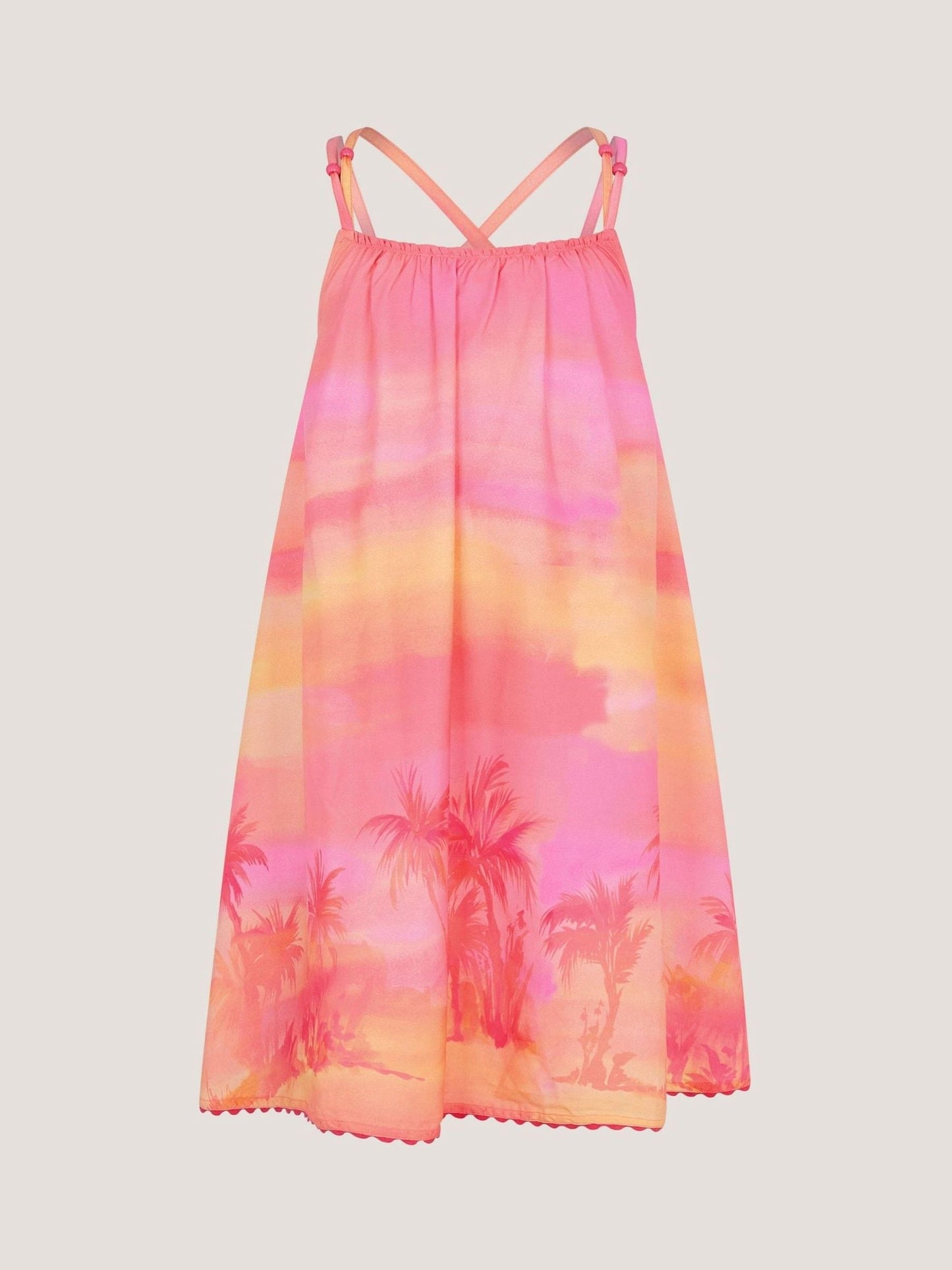 Monsoon Orange Palm Print Beach Dress image 2