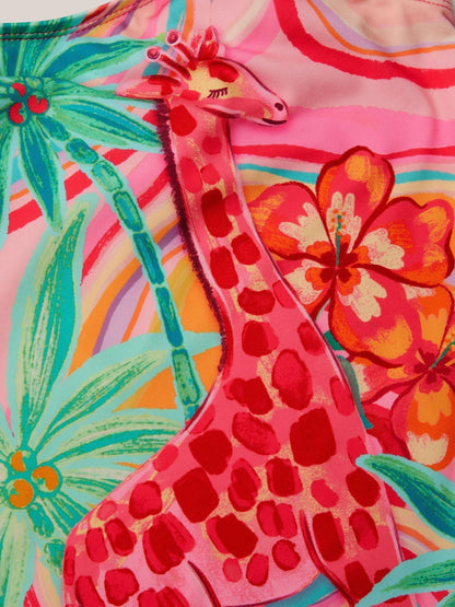 Monsoon Orange Giraffe Print Swimsuit image 4