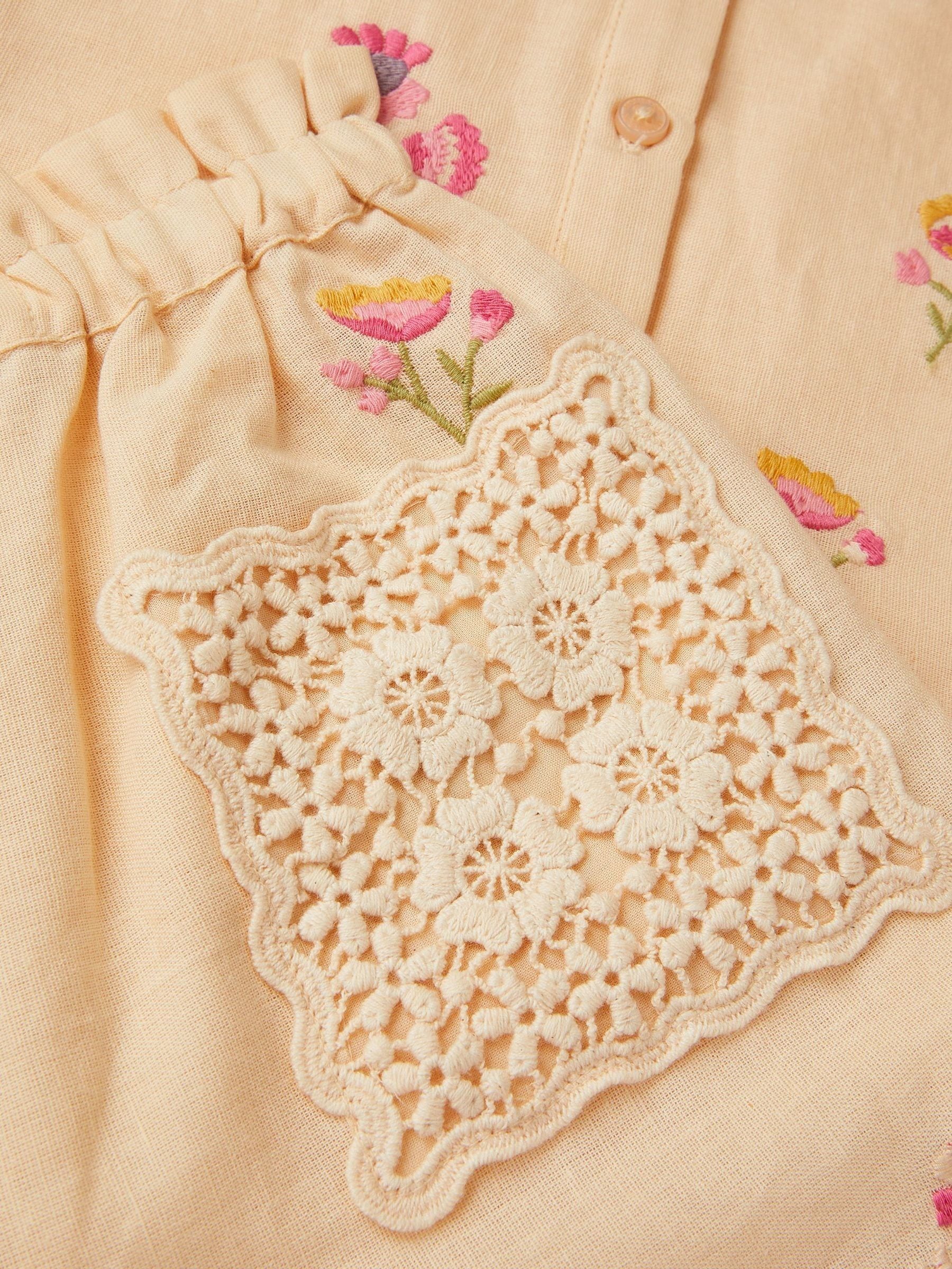 Monsoon Cream Cassia Floral Embroidered Top & Trousers Set image 4