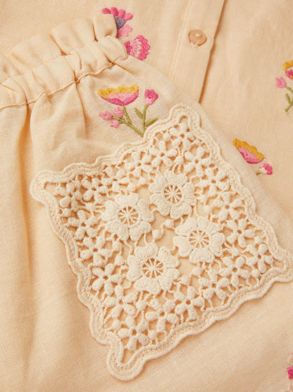 Monsoon Cream Cassia Floral Embroidered Top & Trousers Set image 4