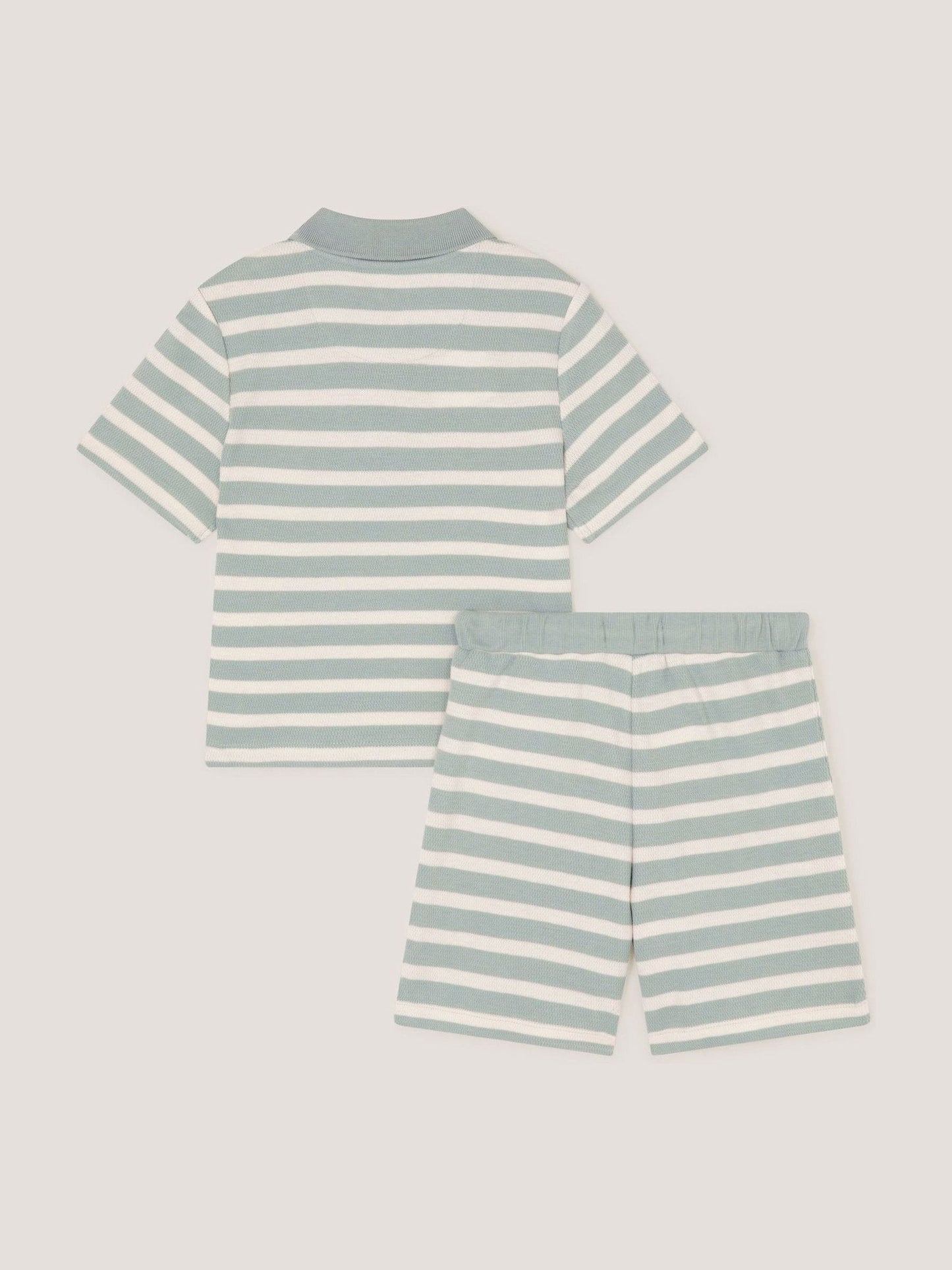 Monsoon Green Stripe Jersey Shirt & Shorts Set image 3