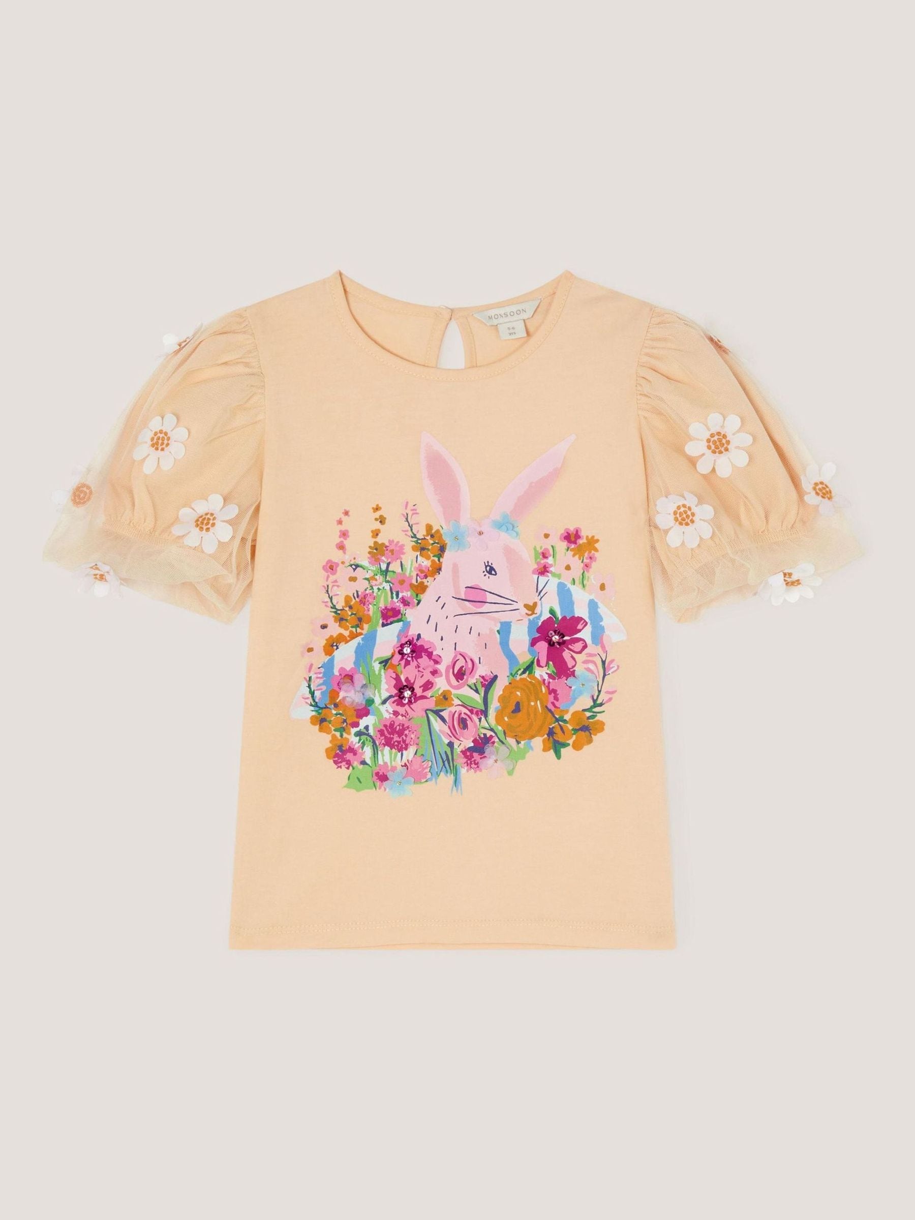 Monsoon Yellow Bunny Graphic Appliqué T-Shirt image 2