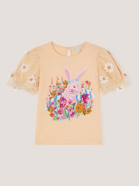 Monsoon Yellow Bunny Graphic Appliqué T-Shirt image 2
