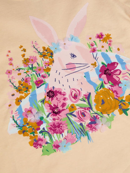 Monsoon Yellow Bunny Graphic Appliqué T-Shirt image 4