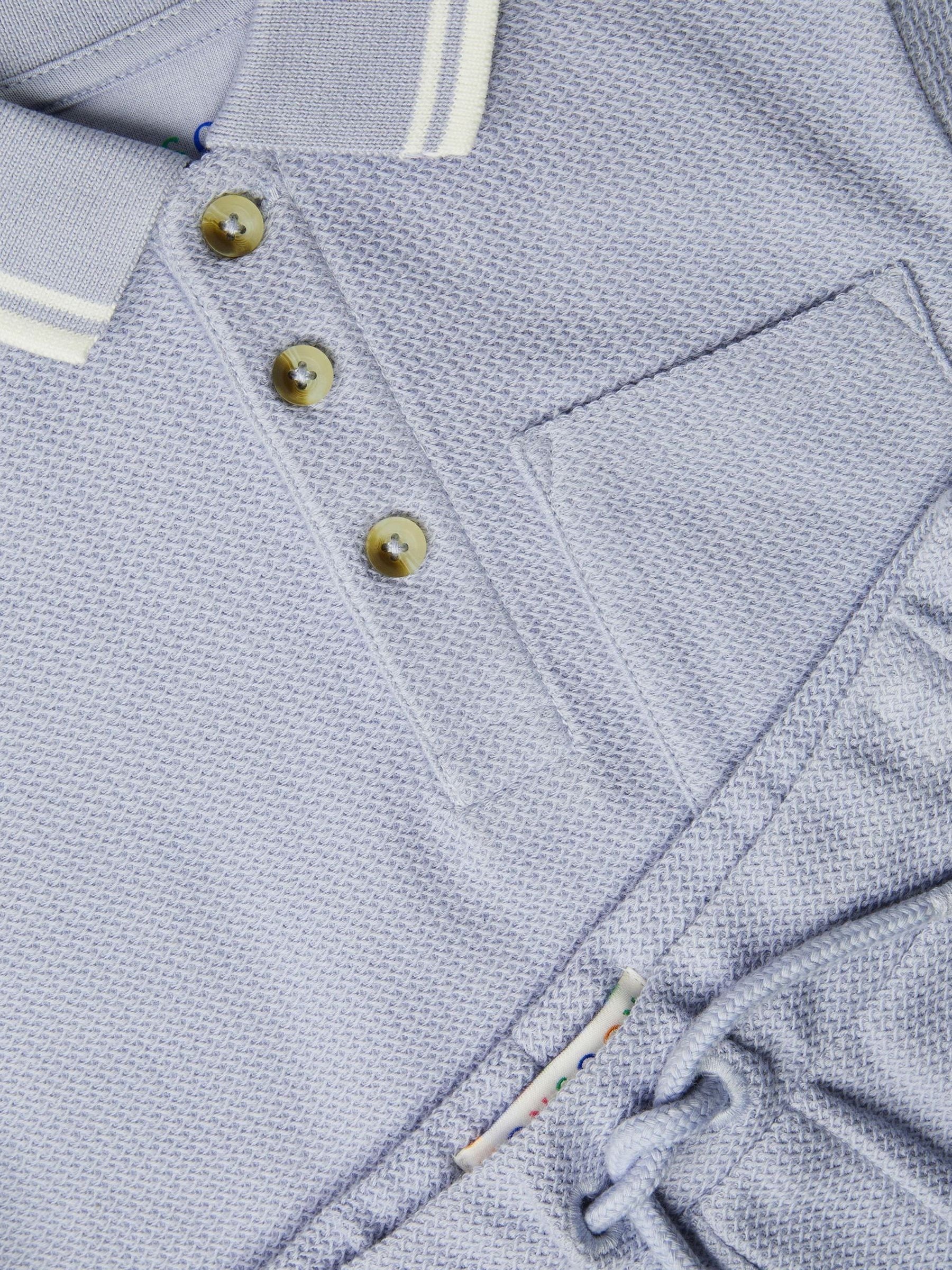 Monsoon Blue Jersey Polo Shirt & Shorts Set image 4