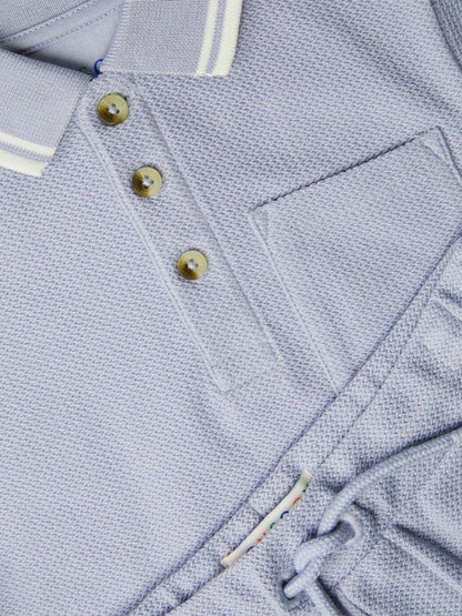 Monsoon Blue Jersey Polo Shirt & Shorts Set image 4