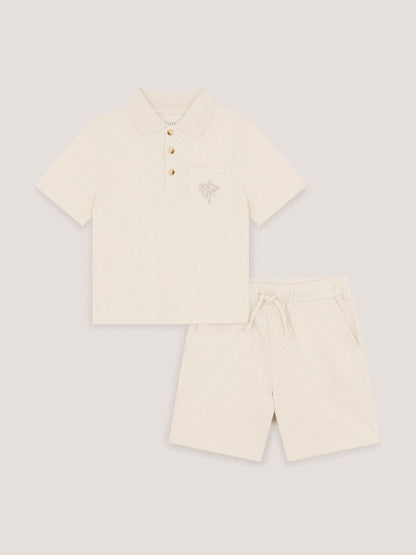 Monsoon Natural Palm Jersey Polo Shirt & Shorts Set image 2