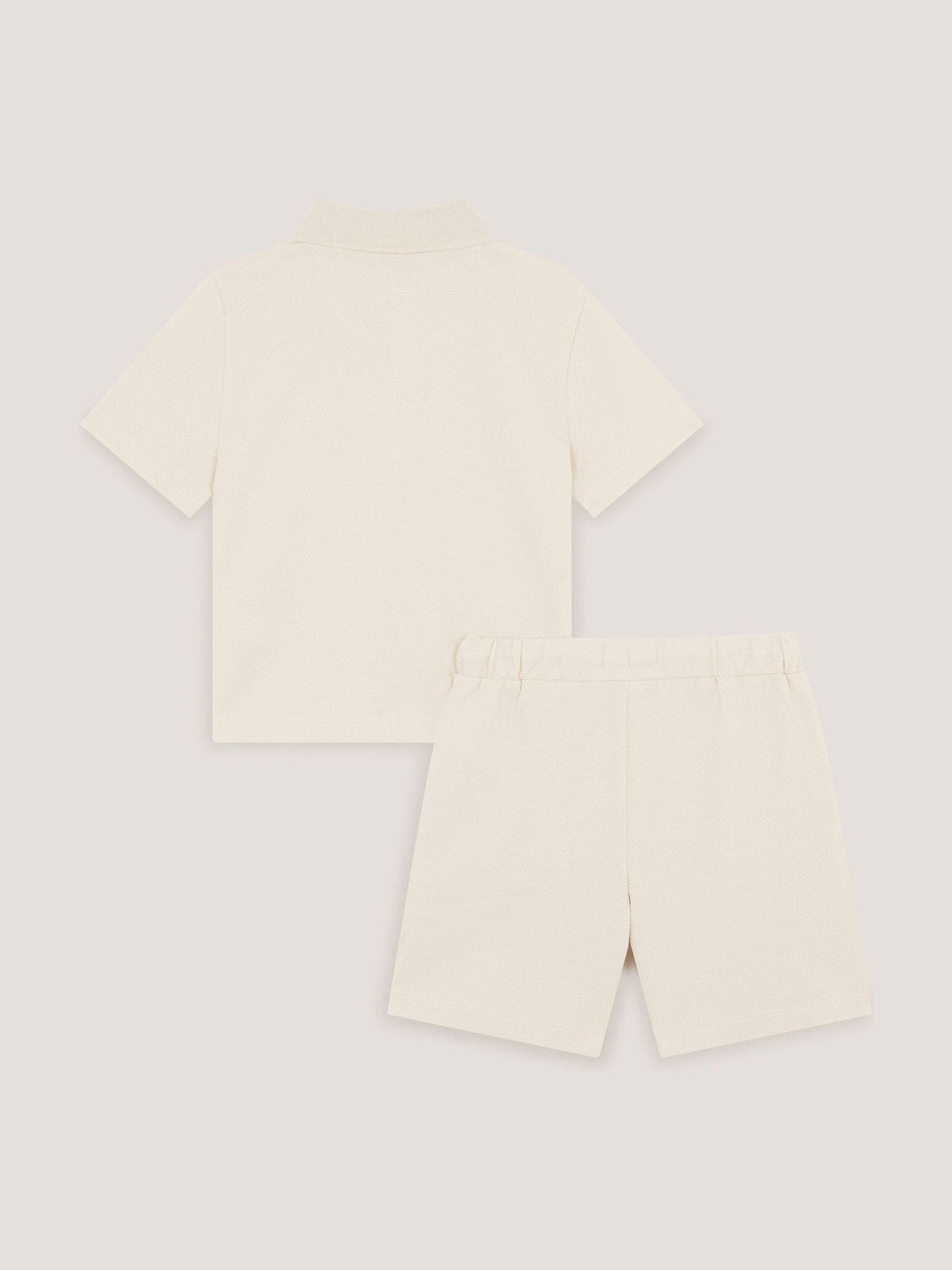 Monsoon Natural Palm Jersey Polo Shirt & Shorts Set image 3