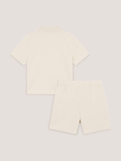 Monsoon Natural Palm Jersey Polo Shirt & Shorts Set image 3