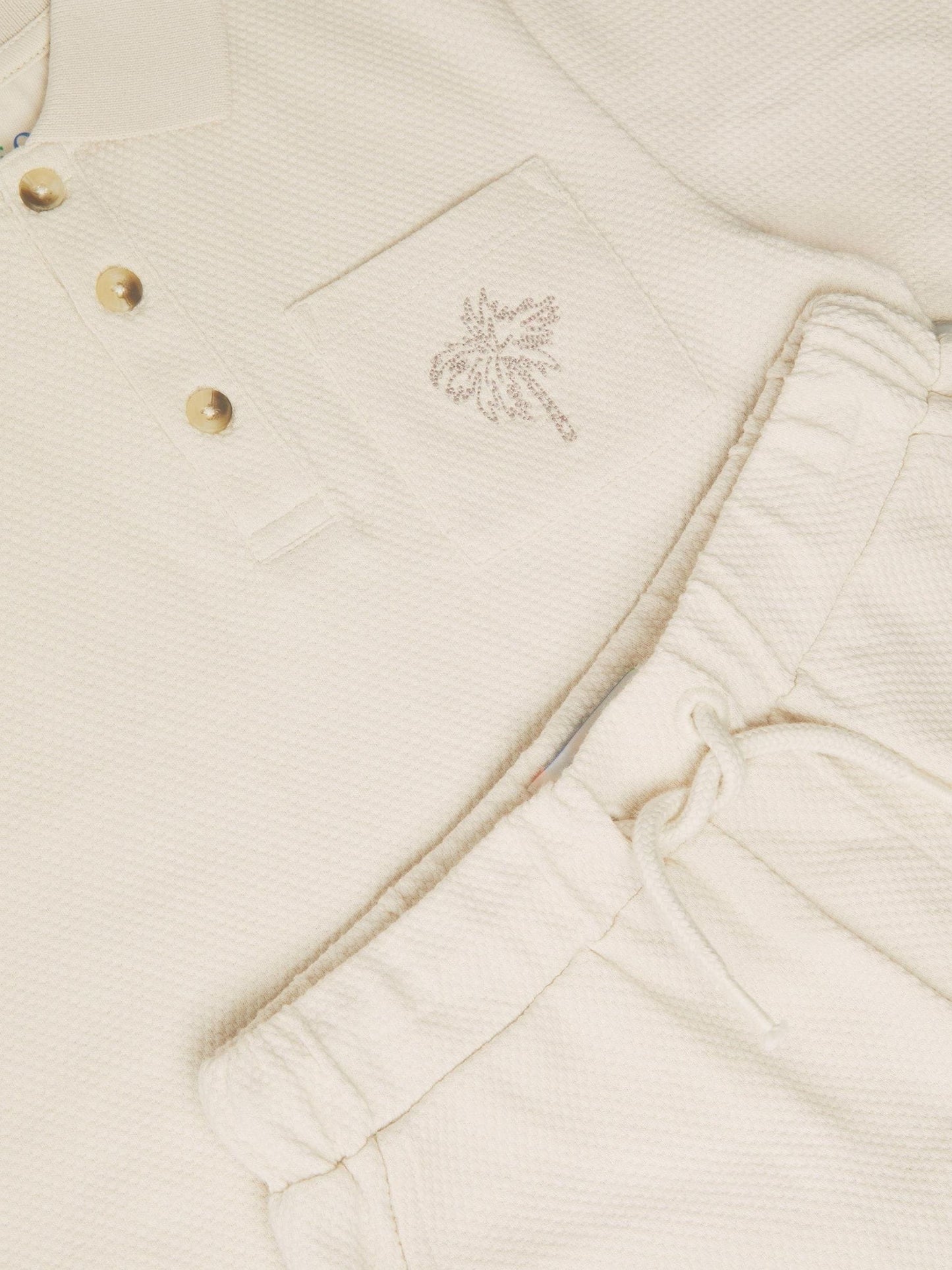 Monsoon Natural Palm Jersey Polo Shirt & Shorts Set image 4