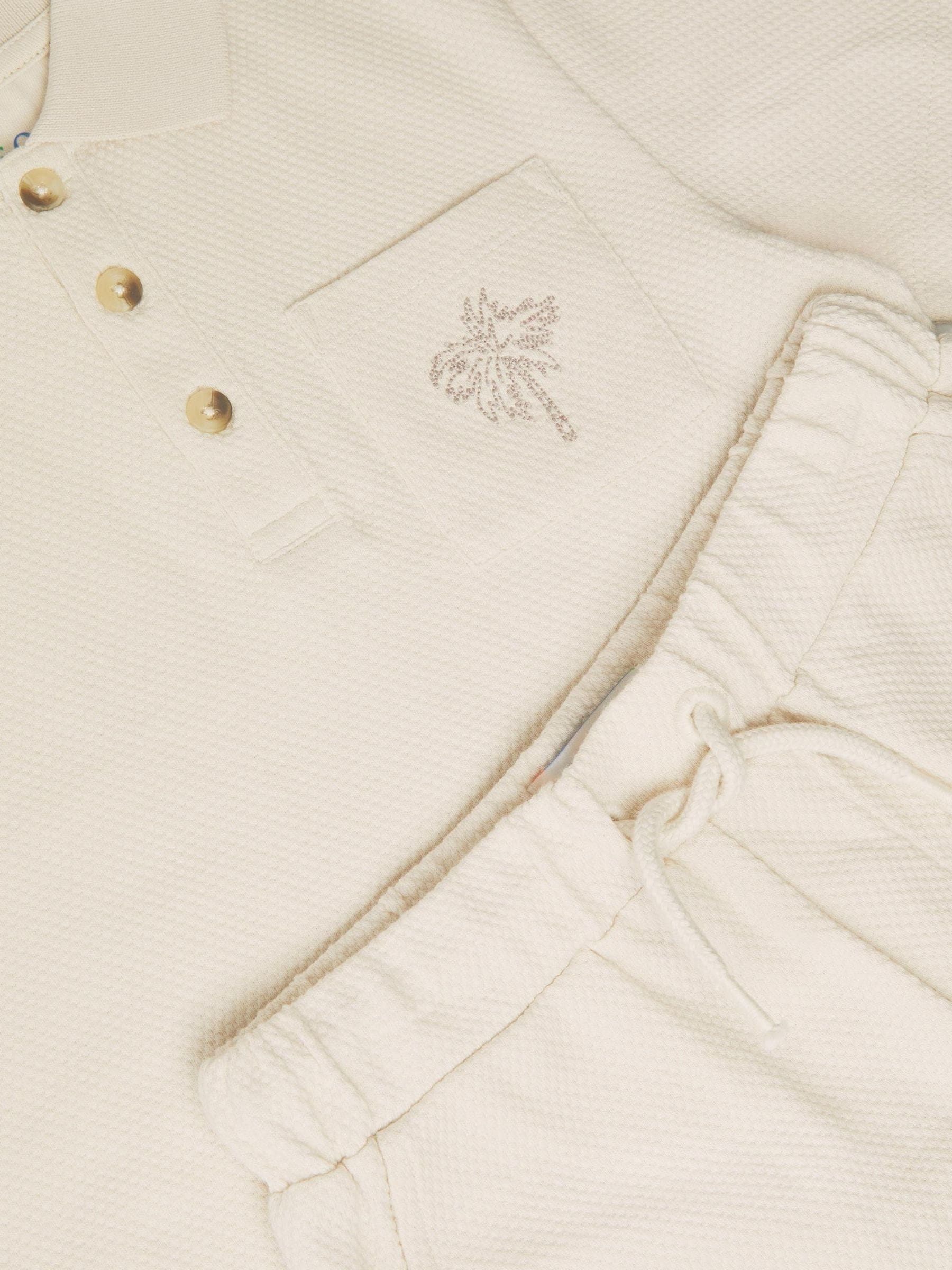 Monsoon Natural Palm Jersey Polo Shirt & Shorts Set image 4