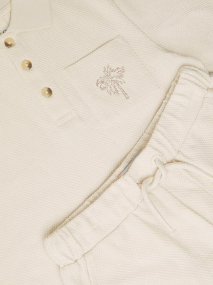 Monsoon Natural Palm Jersey Polo Shirt & Shorts Set image 4