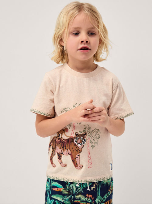 Monsoon Cream Embroidered Tiger T-Shirt image 1