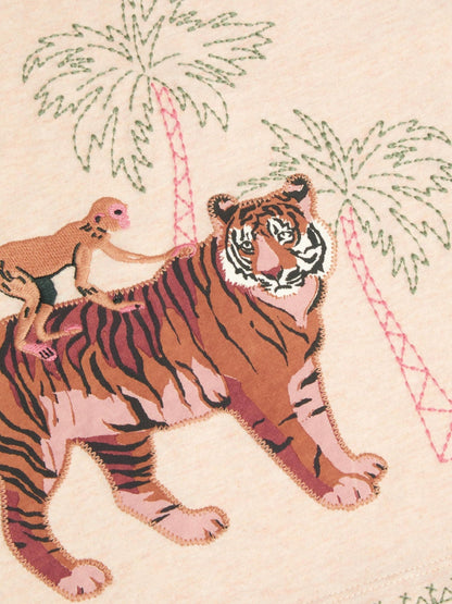 Monsoon Cream Embroidered Tiger T-Shirt image 4