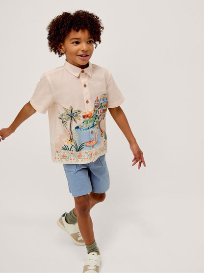 Dsiney Kidz - Monsoon Cream Scenic Embroidered Shirt image 1