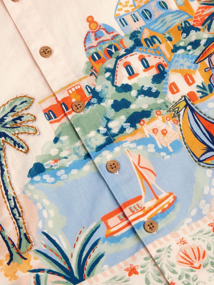 Dsiney Kidz - Monsoon Cream Scenic Embroidered Shirt image 4