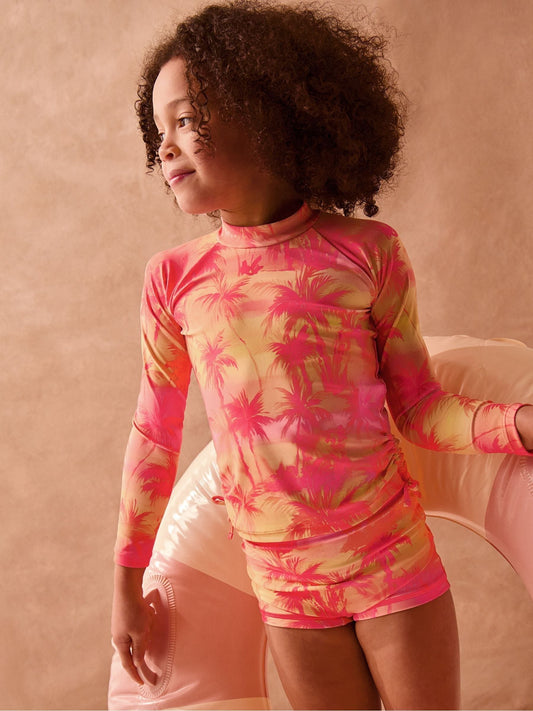 Dsiney Kidz - Monsoon Orange Palm Print UPF50+ Rash Vest Swim Set image 1