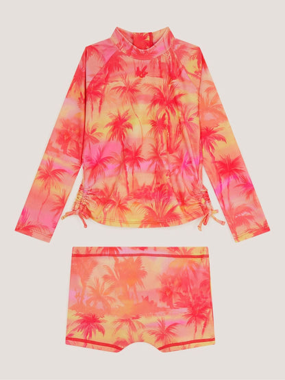 Monsoon Orange Palm Print UPF50+ Rash Vest Swim Set image 3