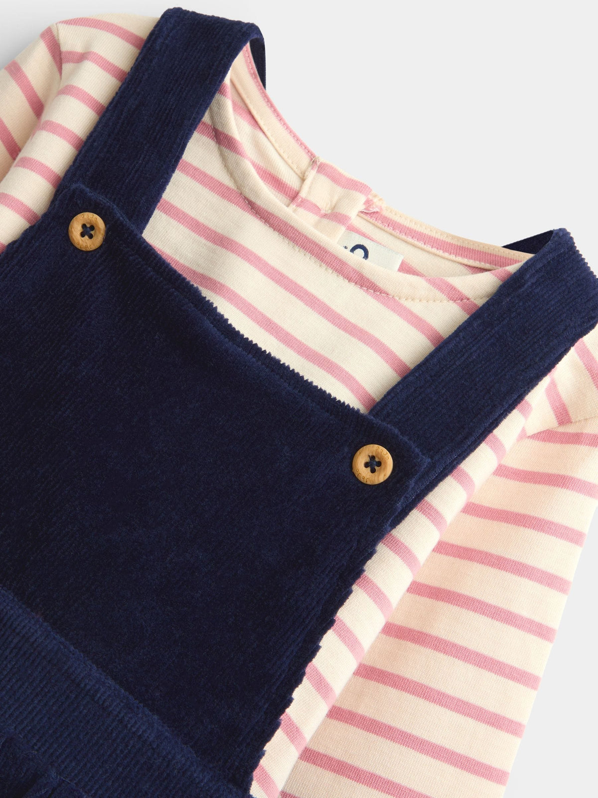 JoJo Maman Bébé Navy Blue Mouse Embroidered Velour Pinafore Set - image 6