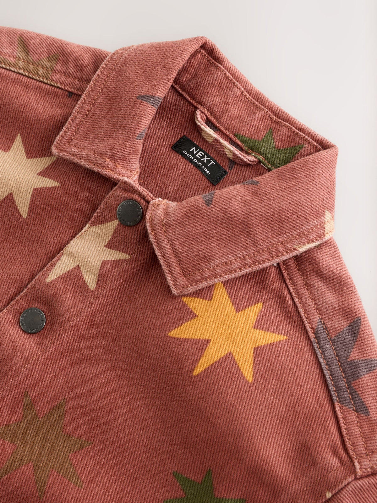 Rust Brown All Over Print Stars Twill Printed Overshirt (3mths-7yrs) - image 3