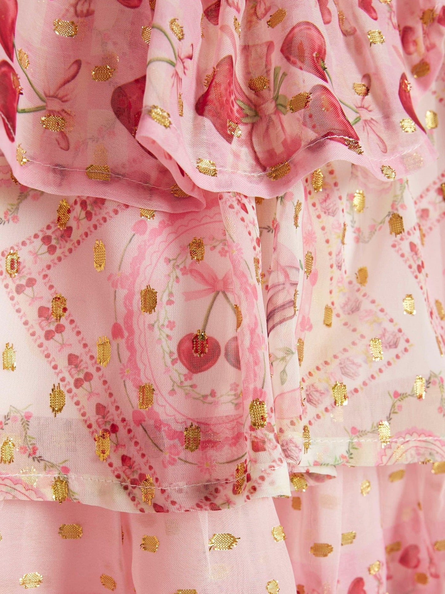 Dsiney Kidz - River Island Pink Cherry Chiffon Dress image 3