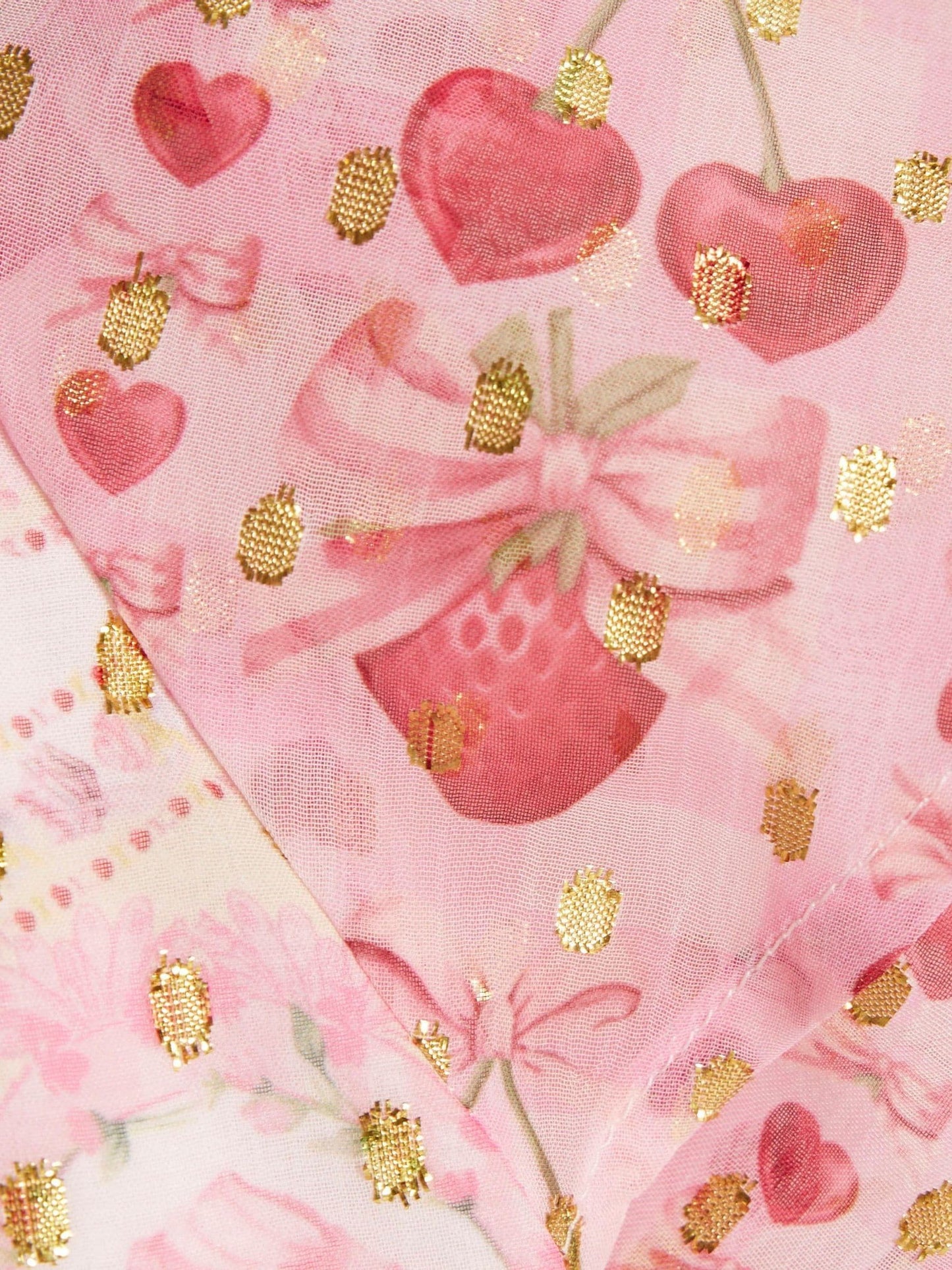 Dsiney Kidz - River Island Pink Cherry Chiffon Dress image 4