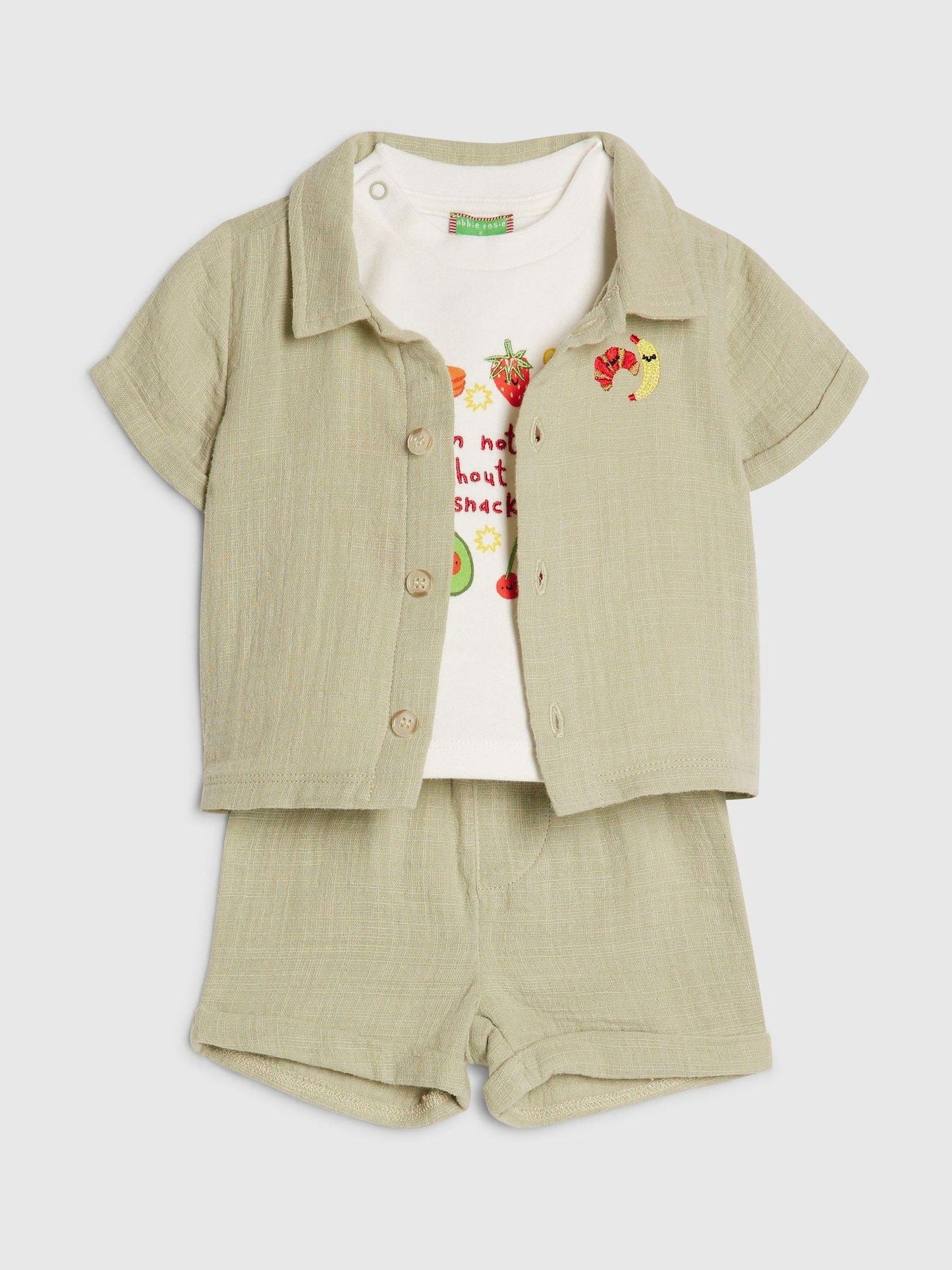 River Island Green Abbie Rosie Snacks T-Shirt & Shorts Set image 4