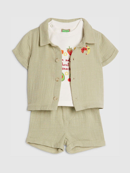 River Island Green Abbie Rosie Snacks T-Shirt & Shorts Set image 4