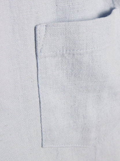 River Island Blue Short Sleeve Linen Shirt & Shorts Set image 5